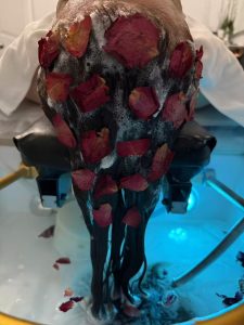 Flower head spa treatment at Shangrila Head Spa, Yorktown Heights NY